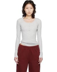 Skims - Cotton Rib Scoop Neck Henley - Lyst