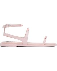 MSGM - Pink Bow Flat Sandals - Lyst