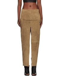 Rick Owens - Tan Temple Sliced Suede Midi Skirt - Lyst