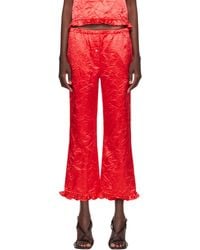 MERYLL ROGGE - Creased Satin Trousers - Lyst