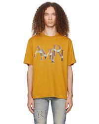 Amiri - Orange staggered Chrome T-shirt - Lyst