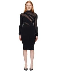 Wolford - Black Sheer Opaque Midi Dress - Lyst