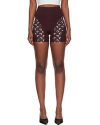 Marine Serre - Burgundy Athleisure Moon Insert Mini Shorts - Lyst