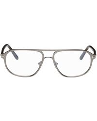 Tom Ford - Gunmetal Blue Block Navigator Glasses - Lyst