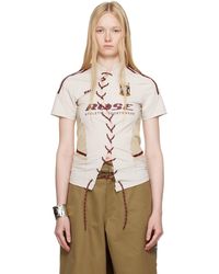 Martine Rose - ベージュ Football レースアップ Tシャツ - Lyst