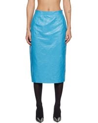 Willy Chavarria - Tubo Leather Midi Skirt - Lyst