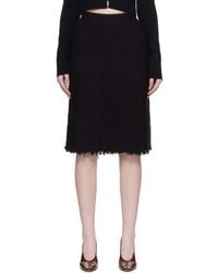 Jil Sander - Frayed Edge Midi Skirt - Lyst