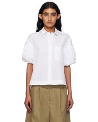 Simone Rocha - Cropped Puff Bow Sleeve Shirt - Lyst
