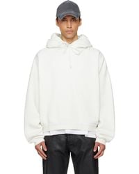 Acne Studios - Pull À Capuche Blanc En Molleton À Écusson À Logo - Lyst