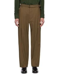 Lemaire - Brown Belted Easy Trousers - Lyst