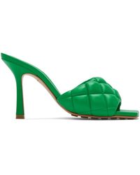 Bottega Veneta - Green Padded Heeled Sandals - Lyst