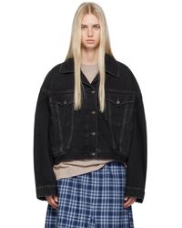 Acne Studios - Cropped Denim Jacket - Lyst