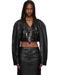 Rick Owens - Temple Micro Leather Biker Jacket - Lyst