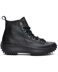Converse - Black Leather Run Star Hike Hi Sneakers - Lyst