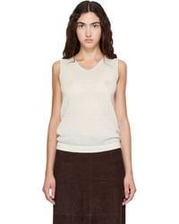 Lauren Manoogian - Off- Fine High V Shell Top - Lyst