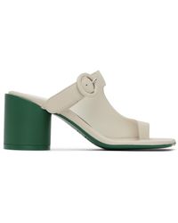 MM6 by Maison Martin Margiela - Off-white Buckle Heeled Sandals - Lyst