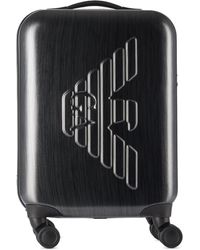 Emporio Armani - Valise de cabine grise à logo gaufré - Lyst