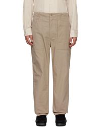 Engineered Garments - Enginee garments pantalon brun clair à cordon coulissant - Lyst