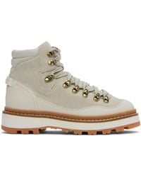 Moncler - Off-white Peka Trek Hiking Boots - Lyst
