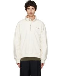Helmut Lang - Off- Small Logo Quarter-Zip Sweatshirt - Lyst