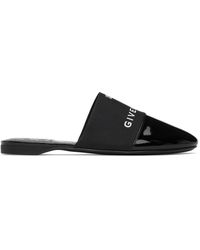 Givenchy Patent Leather Bedford Mules - Black