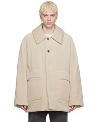 WOOYOUNGMI - Off-white Spread Collar Down Coat - Lyst