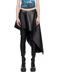 Stella McCartney - Mini-jupe asymétrique noire en cuir synthétique - Lyst