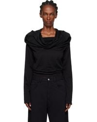 MM6 by Maison Margiela - Wool Jersey Long-Sleeved Top - Lyst