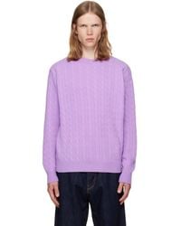 vowels - Cable Knit Crewneck Sweater - Lyst
