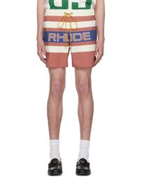 Rhude - Red & Off-white Pavil Racing Shorts - Lyst