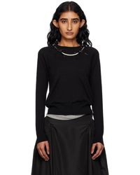 Simone Rocha - Pull À Manches Longues Noir En Tricot À Mailles Fines - Lyst