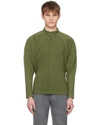 Homme Plissé Issey Miyake - Homme Plissé Issey Miyake Khaki Monthly Color March Shirt - Lyst
