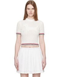 Thom Browne - Cotton Pointelle Hector Rwb Sweater - Lyst