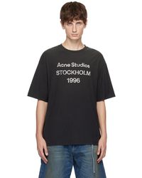Acne Studios - T-shirt noir à effet usé - Lyst