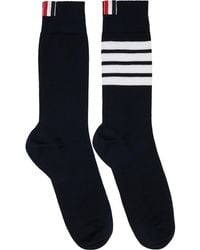 Thom Browne - Cotton 4-Bar Mid Calf Socks - Lyst