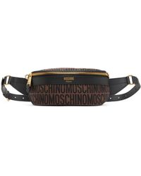 Moschino - Sac-ceinture brun à motif en tissu jacquard - Lyst