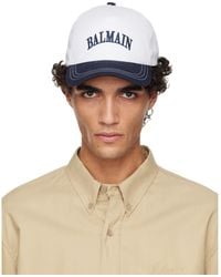 Balmain - Two-Tone Cotton Cap - Lyst