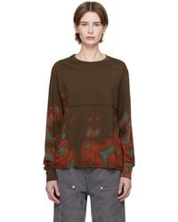 Eckhaus Latta Lapped Long Sleeve T-Shirt in Green | Lyst