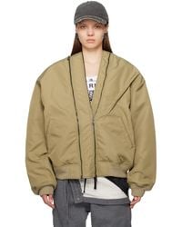 Y. Project - Taupe Double Zip Bomber Jacket - Lyst