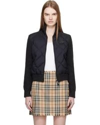 Burberry - Check-Stitch Nylon & Wool Bomber Jacket - Lyst