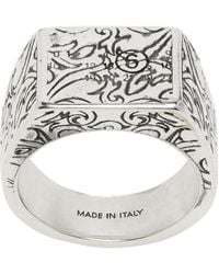 MM6 by Maison Margiela - Eroded Floral Motif Ring - Lyst