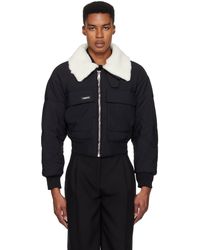 メンズ Mugler クロップド ボンバージャケット ブラック | Lyst