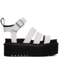 Dr. Martens - Women's Blaire Hydro Leather Platform Strap Sandals White - Lyst