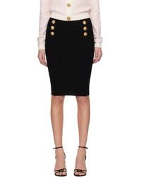 Balmain - Knee Length Knit Midi Skirt - Lyst