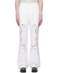 Marine Serre - Regenerated Household Linen Wide Leg Trousers - Lyst