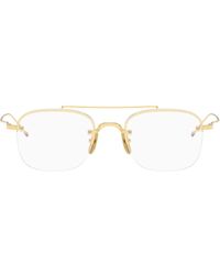 Thom Browne - Titanium Semi-Rimless Pilot Glasses - Lyst
