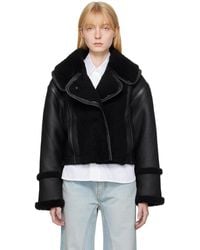 Victoria Beckham - Spread Collar Leather Jacket - Lyst