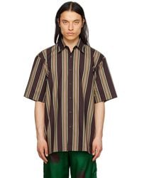 Dries Van Noten - Burgundy Striped Shirt - Lyst