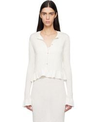Jil Sander - Off- Long Sleeves Frill Detail Cardigan - Lyst