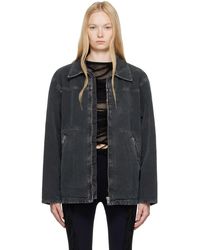 MM6 by Maison Martin Margiela - ブラック キャンバス スポーツジャケット - Lyst
